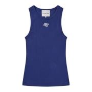 Marine Tank Top med Emblem Broderi