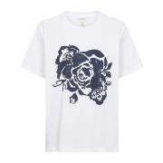 Rose Print T-shirt Hvid