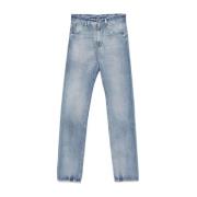 Blå Straight Leg Denim Jeans