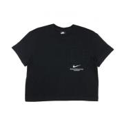 Swoosh Top Sort/Hvid T-Shirt