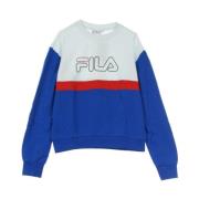 Letvægts Crewneck Sweatshirt i Bright White/Lapis Blue/True Red