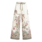 Hvide blomster paisley højtaljede jeans