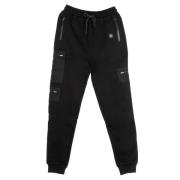 Sort Fleece Jogger Bukser med Speciel Lomme