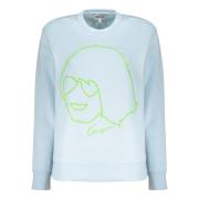 Broderet bomulds sweatshirt