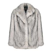 Elegant Faux Fur Coat - Hvid