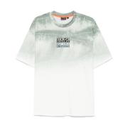 Grøn Logo Print Crew Neck T-shirt