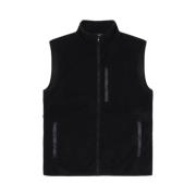 Sort Fleece Vest med Logo