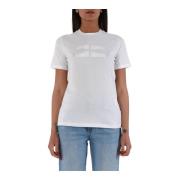 Broderet logo jersey T-shirt med rhinsten