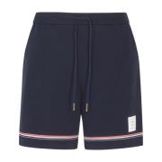 Blå Bomuld Interlock Shorts med RWB Stribe