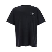 Sort Logo Broderet Crewneck T-Shirt