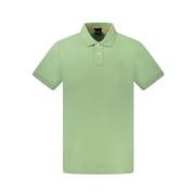 Broderet Polo Skjorte med To-Knap Placket