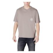 Brun Bomuld Rund Hals T-Shirt