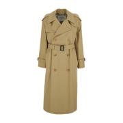 Beige Dobbelt Brystet Trench Coat