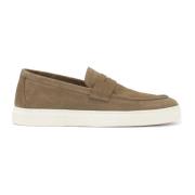 Taupe sneakers med slip-on overdel