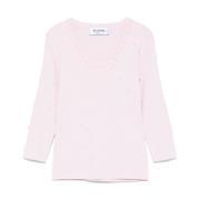 Pink Strik Sweater Scoop Neck