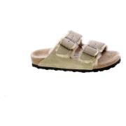 Taupe Ruskind Dobbeltrem Sandaler