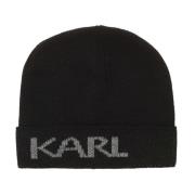 Sort Logo Indlæg Beanie