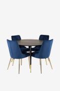 Venture Home - Spisegruppe Dipp med 4 spisebordsstole Velvet Deluxe - ...