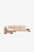 Homitis - Hjørnesofa Tulip Venstre Hjørne Med Puf - Mørkegrå - Beige -...