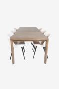 Venture Home - Spisegruppe Slider med 4 spisebordsstole Velvet - Beige...