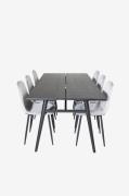 Venture Home - Spisegruppe Sleek med 6 spisebordsstole Polar Diamond -...