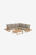 Kave Home - Hjørnesofa Flaviina, 5-pers. - Brun - Loungesofaer - - Hom...