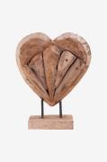 House Nordic - Dekoration hjerte Almada. Af teak - Brun - Pynteting - ...