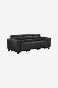 Loft24 - Sofa 3-personers 2 elektriske hvilestole Carpari - Sort - 3-p...