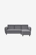 Dorel Home - Hjørnesofa sektionsopdelt sovesofa Perry - Grå - 3-pers. ...