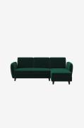 Dorel Home - Hjørnesofa sektionsopdelt sovesofa Perry - Grøn - 3-pers....