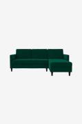Dorel Home - 3-personers sovesofa med chaiselong Presley - Grøn - Sove...
