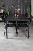 Venture Home - Bliss spisebord og 6 Levis stole - Sort - Spisegrupper ...