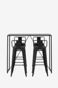 Venture Home - Barsæt Brea med 4 barstole Tempe - Sort - Spisegrupper ...