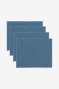 Linum - Dækkeserviet Uni 4-pak - Blå - Løbere & dækkeservietter - - Ho...