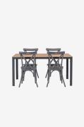 Venture Home - Spisegruppe Break med 4 spisebordsstole Tablas - Natur ...