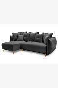 Hanah Home - Hjørnesofa Puffy Left - Grå - Sofaer med chaiselong - - H...