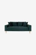 House Nordic - Sofa 2 1/2-pers. Lido. Velour med ben i naturfarve - Gr...