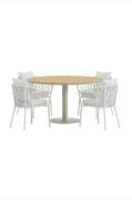 Venture Home - Croft-spisebord med Linos-stol - Hvid - Spisegrupper - ...
