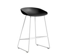 HAY About a Stool (AAS 38) - Sort - Hvid Stål - 75cm (BEMÆRK DENNE HØJ...