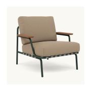 Muuto Settle Outdoor Lounge Chair - Ribbed Weave 5 - Dark Green Stel