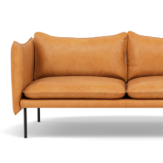 Fogia Tiki Sofa - 3 Pers. - Vintage Cognac Læder - Sort Stål (Black)