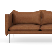 Fogia Tiki Sofa - 2 Pers. - Vintage Rangers Læder - Mat Rustfrit Stål