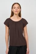 CRÉTON CRDrape bluse (DARK BROWN L)