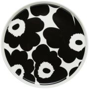 Marimekko Unikko tallerken, 20 cm., hvid/sort