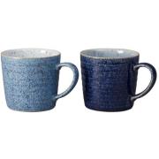 Denby Studio Blue Ridged Mugg 40 cl, 2-pack