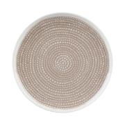 Marimekko OIVA Siirtolapuutarha tallerken 25 cm, hvid/beige