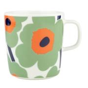 Marimekko Unikko krus 4 dl, hvid/salvie/orange/mørkeblå