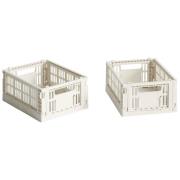 HAY Colour Crate opbevaringskasse mini off white, 2 stk.