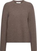 Rosemunde Fisherman rib Pullover Kvinde Brown Grey Mel Sweaters Str L ...