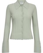 Filippa K Knitted Shirt Kvinde Mint Green Cardigans Str L - hos Magasi...